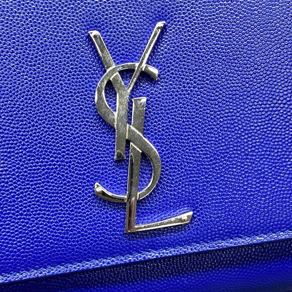 100% Authentic Saint Laurent Kate Blue Leather Shoulder Bag - Picture 13 of 14